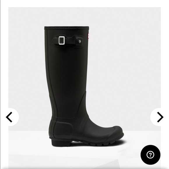 Matte black tall hunter boots - Picture 2 of 3